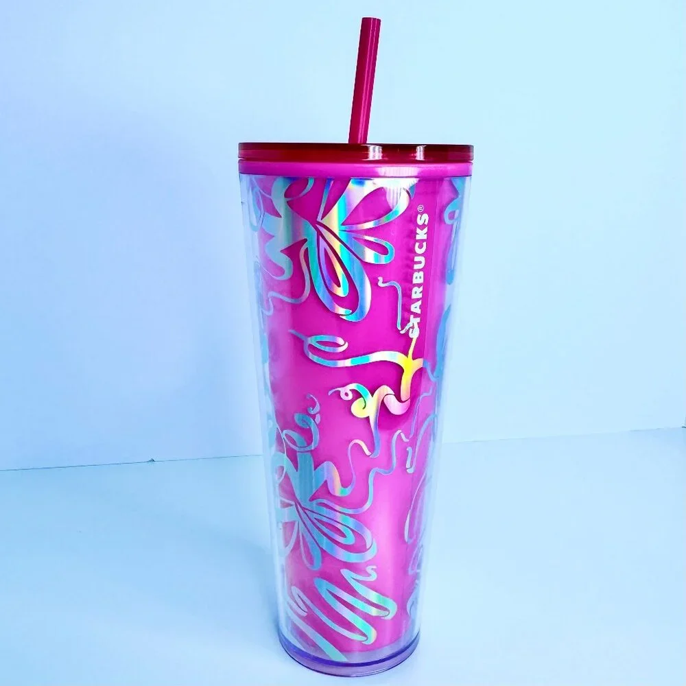 Starbucks 24 oz Cold Cup Tumbler Color Changing Barbie Pink